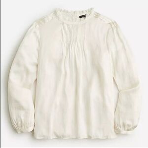 NWT Ruffleneck Drapey Top by J. Crew in White Size 2x
